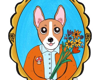 Framed Cartoon Pet Portrait