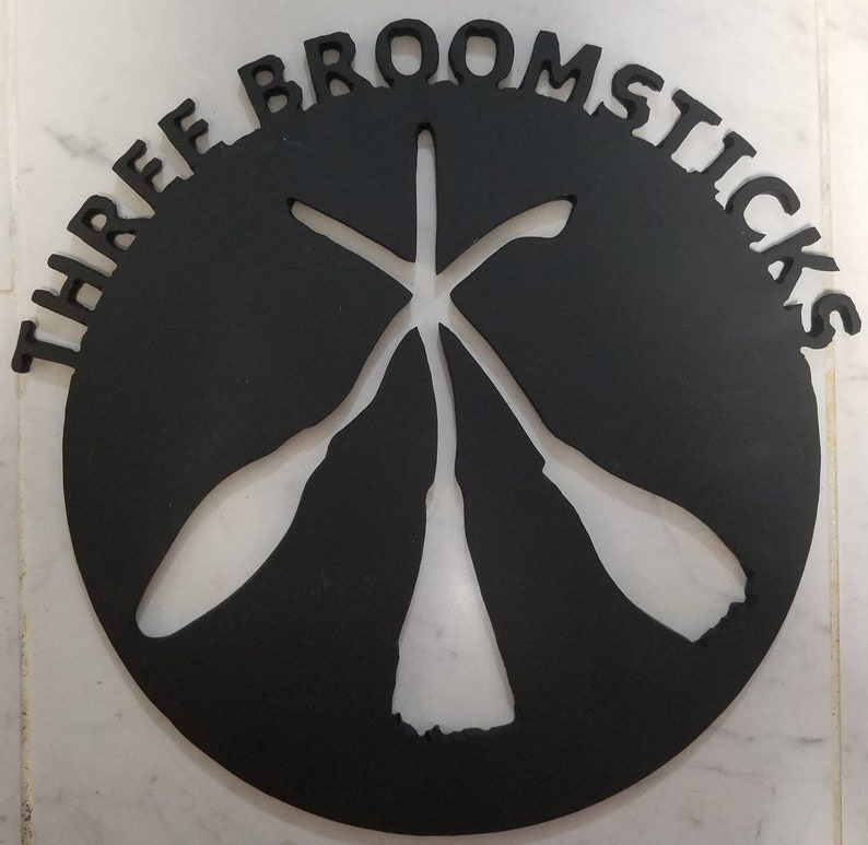 Three Broomsticks sign Etsy