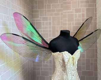 Iridescent dragonfly wings, Wings photo prop, Fairy dragonfly wings