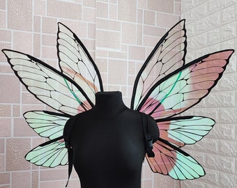 Iridescent fairy wings, Wings for adults, Rainbow wings, Butterfly wings, Magic wings, Elf wings