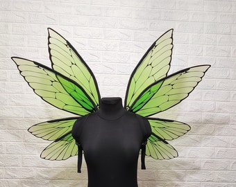 Full green fairy wings, Wings for adults, Forest fairy wings