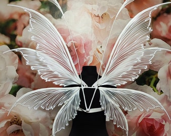 White fairy wings, Transparent fairy wings, Wedding fairy wings, Carnival wings