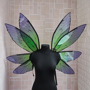 Lila grüne Feenflügel, Feenflügel für Erwachsene, Kostümflügel, Festivalflügel