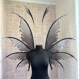 Black fairy wings, Glossy wings, Fairy wings for adults