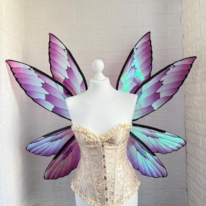 Purple iridescent fairy wings, Wings for adults, Wings for costume cosplay