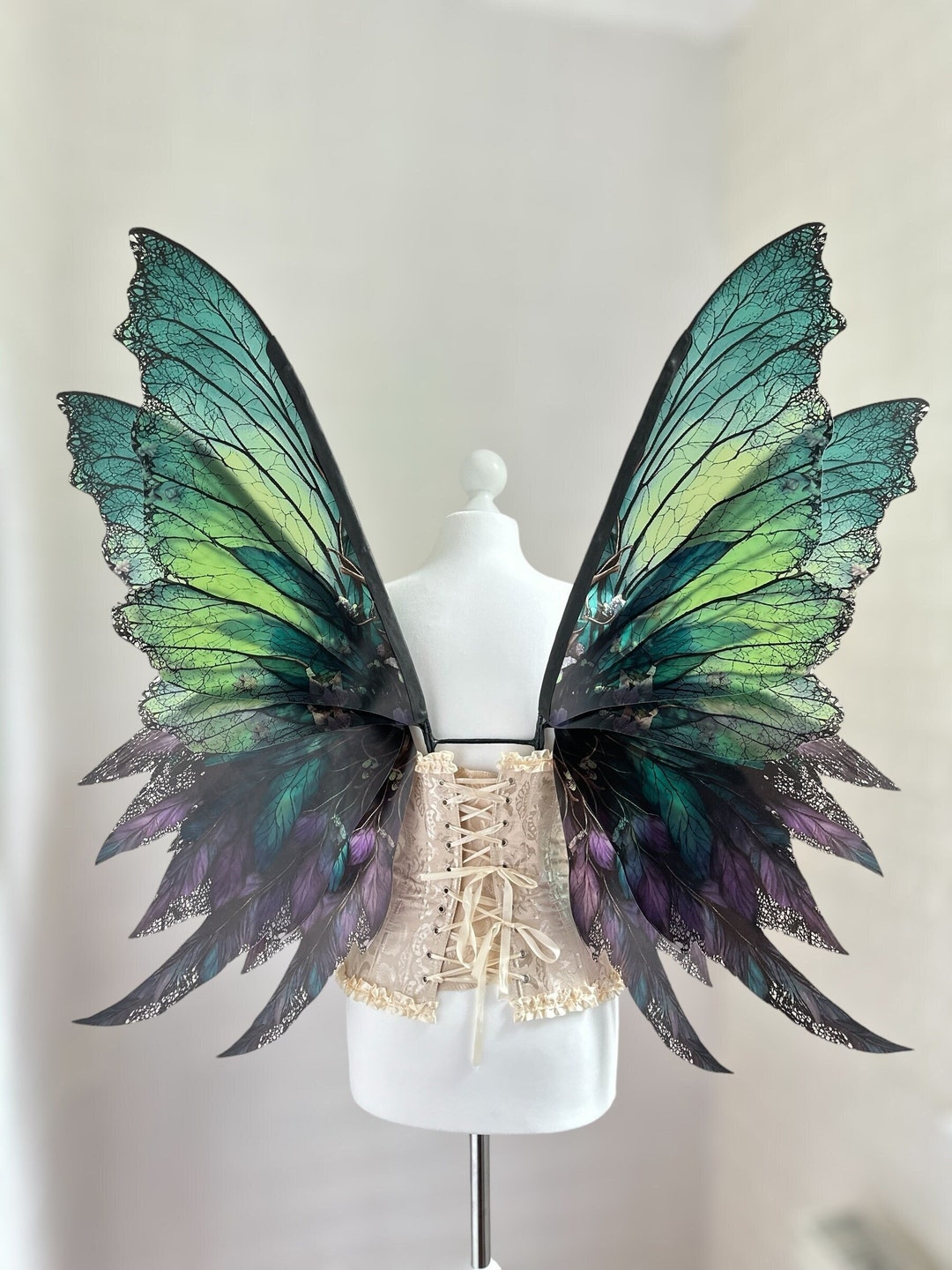 Green Fairy Wings, Forest Fairy Wings, Natural Fairy Wings, Fairy Wings for Adults, Dark Fairy