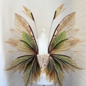 Forest fairy wings, Leaf wings, Fairy wings for adults, Fantasy cosplay accessories