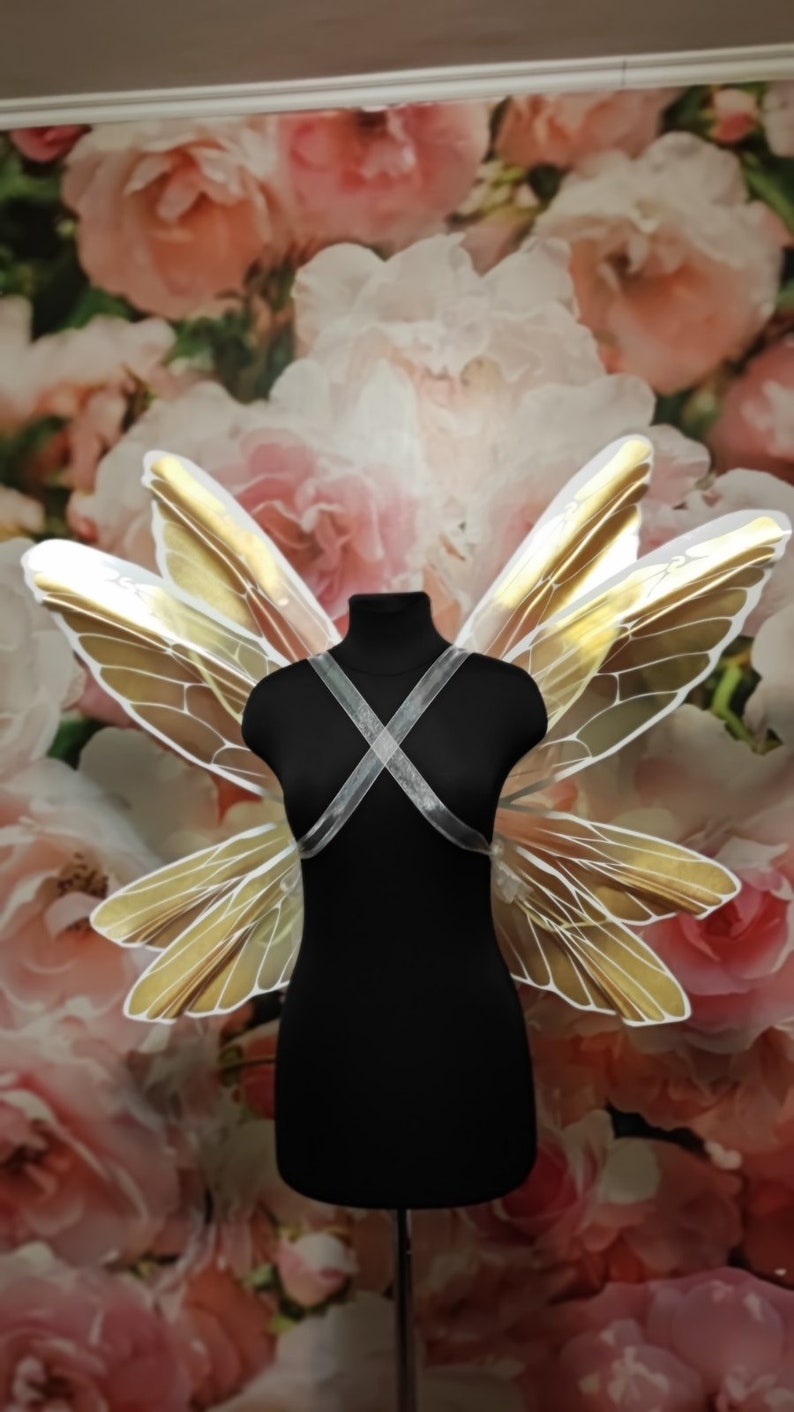 Gold Fairy Wings Adult Fairy Wings Large Plastic Wings Etsy