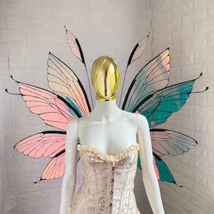 Multi-color iridescent fairy wings, Gift for her, Wings photo prop, Costume accessories