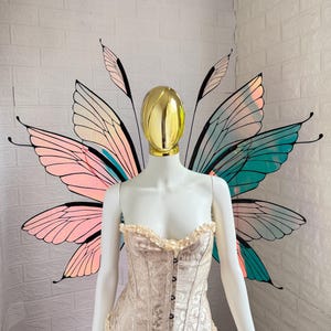 Multi-color iridescent fairy wings, Gift for her, Wings photo prop, Costume accessories
