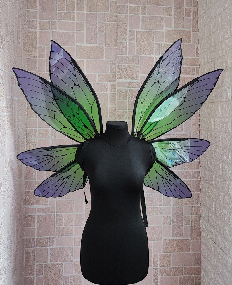 Purple Green Fairy Wings Fairy Wings for Adult Costume Etsy