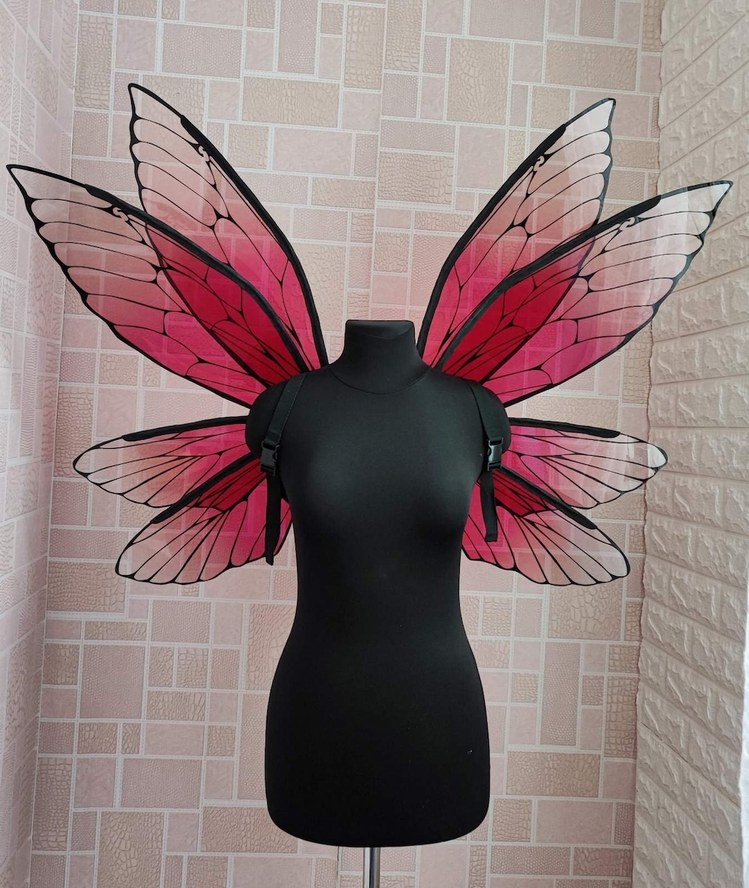Red Large Fairy Wings for Adult Faerie Cosplay Costume photo