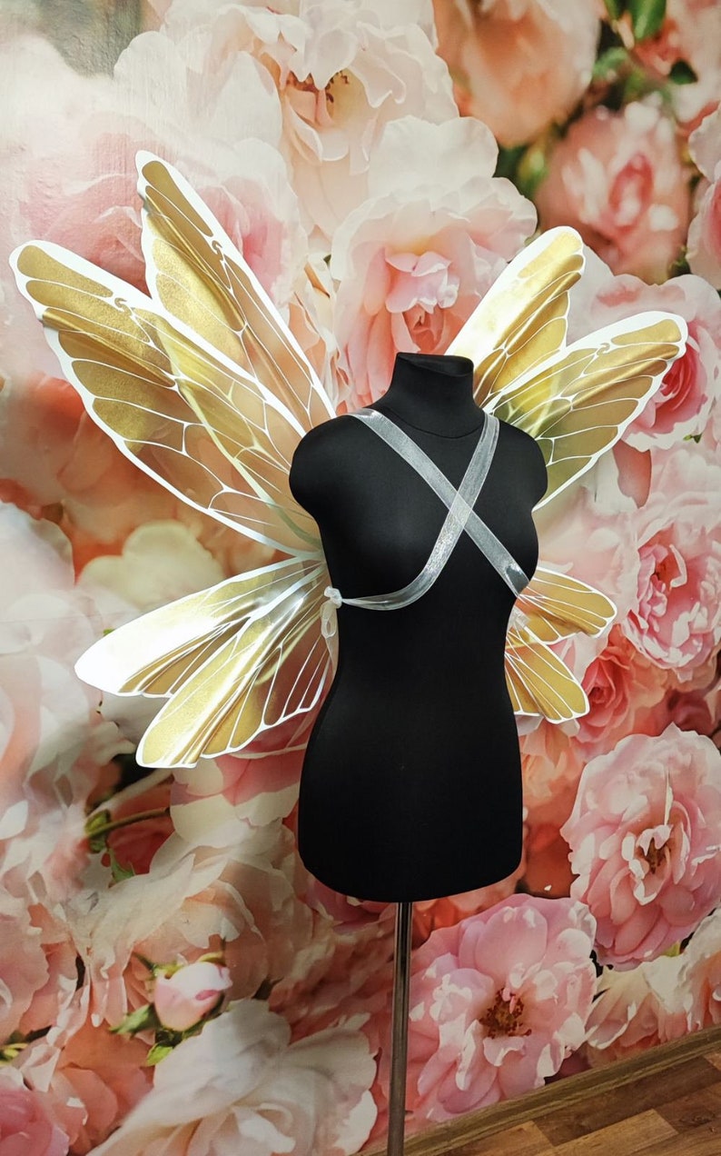 Gold Fairy Wings Adult Fairy Wings Large Plastic Wings Etsy