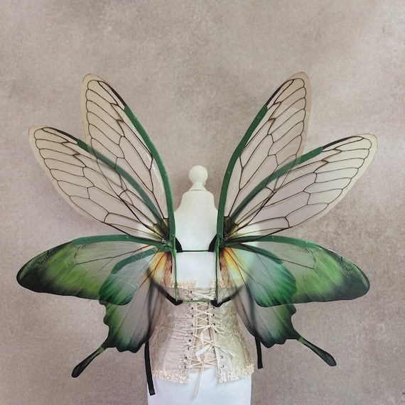 Fabric Butterfly Wings Green Adult Fabric Butterfly Wings Green Adult