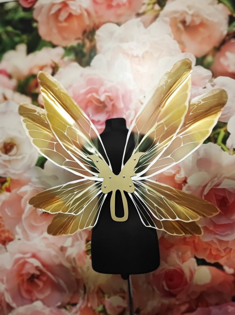 Gold Fairy Wings Adult Fairy Wings Large Plastic Wings Etsy