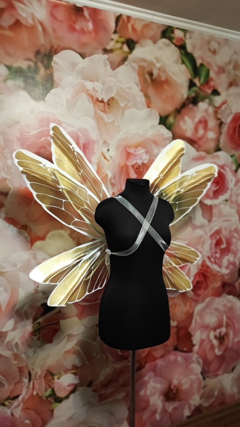 Gold Fairy Wings Adult Fairy Wings Large Plastic Wings Etsy