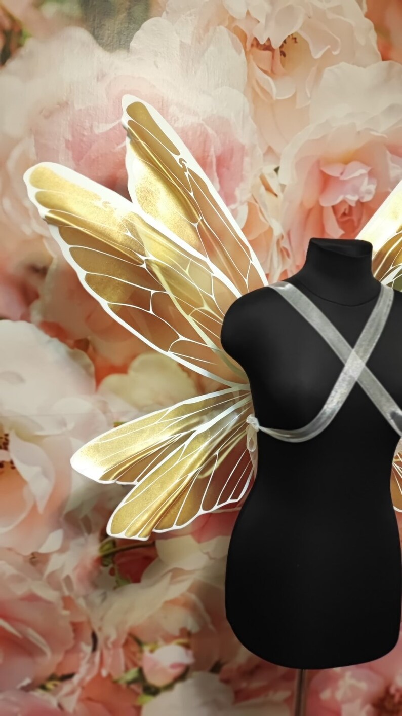 Gold Fairy Wings Adult Fairy Wings Large Plastic Wings Etsy