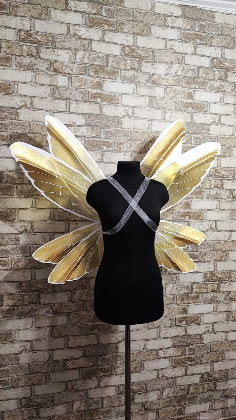 Gold Fairy Wings Adult Fairy Wings Large Plastic Wings Etsy