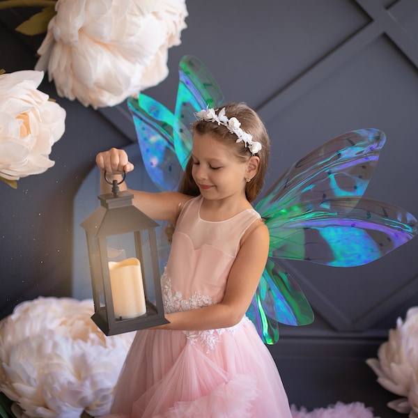 Iridescent cicada wings for kids, fairy wing for cosplay