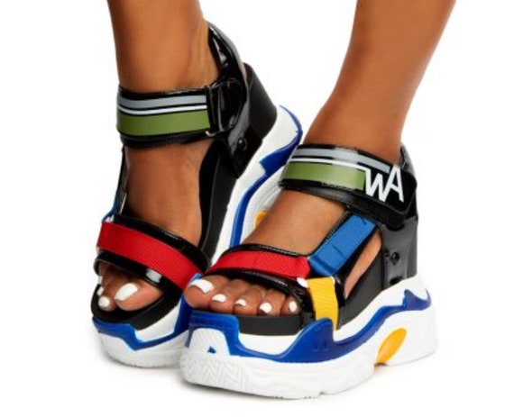 colorful platform sandals