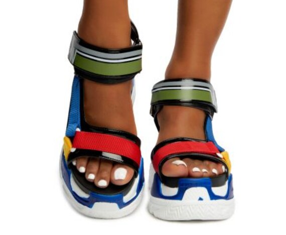 anthony wang platform buckle strap sandals