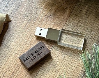 Crystal Walnut Wood 3.0 Slim FAST Flash Drive with Magnetic Top | Free Shipping | Ships from USA