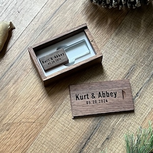 Personalized Walnut Wood Box + Crystal USB 3.0 Flash Drive | Free Shipping | Ships from USA