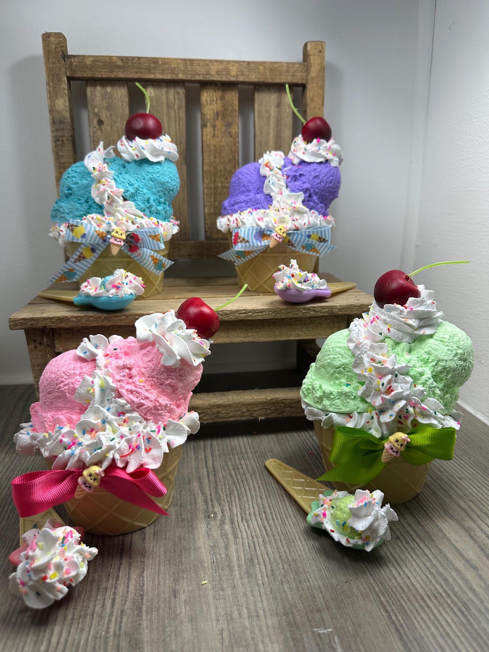 Fake Ice Cream Sundae Bowl, Tiered Tray Summer Decor - Etsy