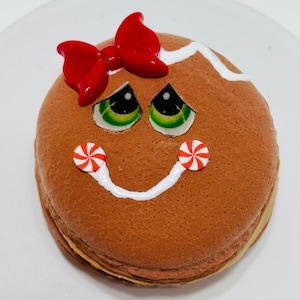 Fake Gingerbread Man Macaron, Winter Decor, Tiered Tray Decor, Holiday Macaron