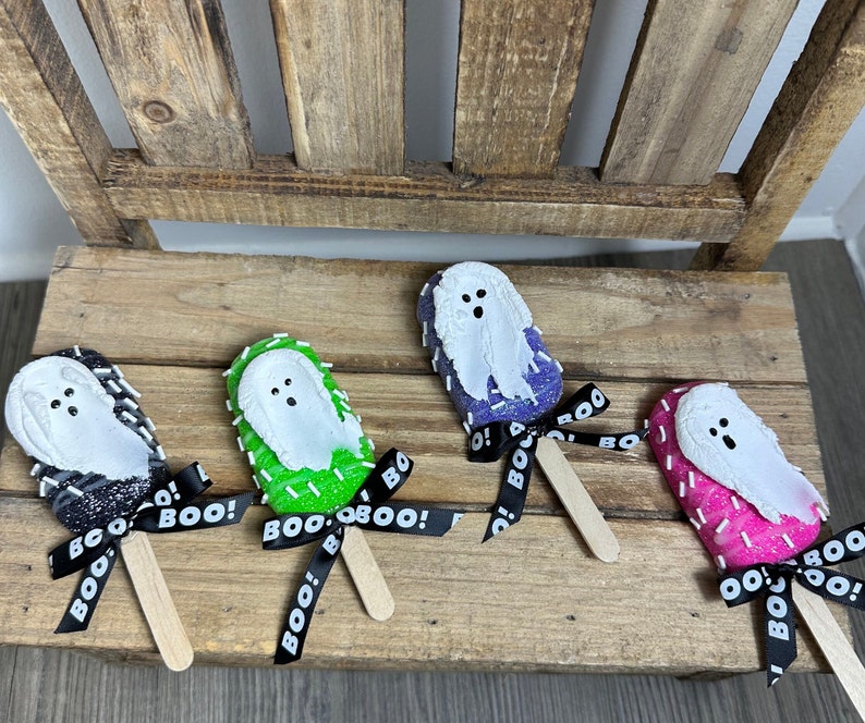 Faux Ghost Cake Pops, Halloween Decor, Tiered Tray Decor, Ghost Decor ...
