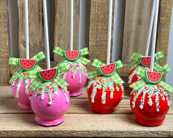 Fake Watermelon Cake Pops, Summer Decor, Tiered Tray Decor