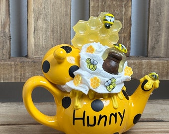 Fake Honey Bee Tea Pot, Tiered Tray Decor, Coffee Bar Decor