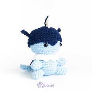 Handmade Crochet Vaporeon Plush – Cute Amigurumi, Pokémon-Inspired Collectible Gift