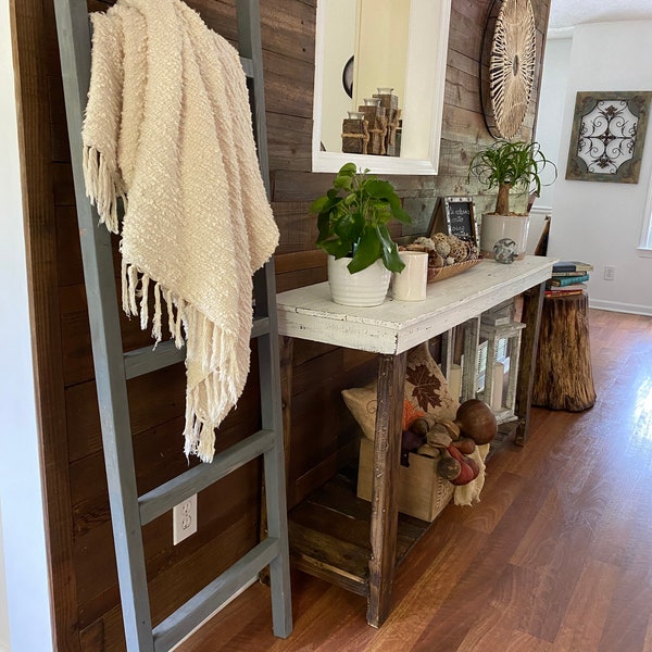 Handmade Rustic Blanket Ladder