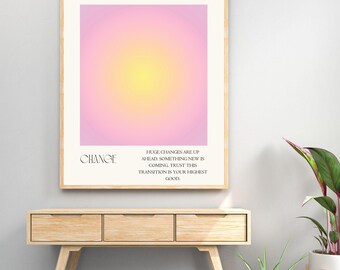 Impression du numéro 555 : art mural spirituel Aura dégradé (téléchargement numérique