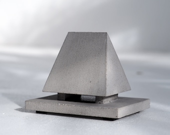 Abstract Architectural Sculpture “incense temple burner P1”, concrete table top sculpture, brutalist art, artistic decor, unique home decor