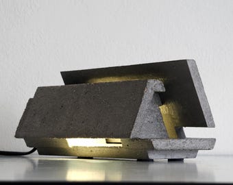 Trinity Three a Concrete light sculpture, only three made, casted in reclaimed & recycled foam molds created in a home studio in Thailand