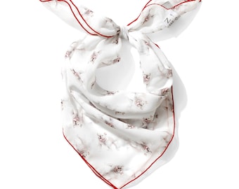 Bulldog Chiffon Scarf | 20" Square Scarf