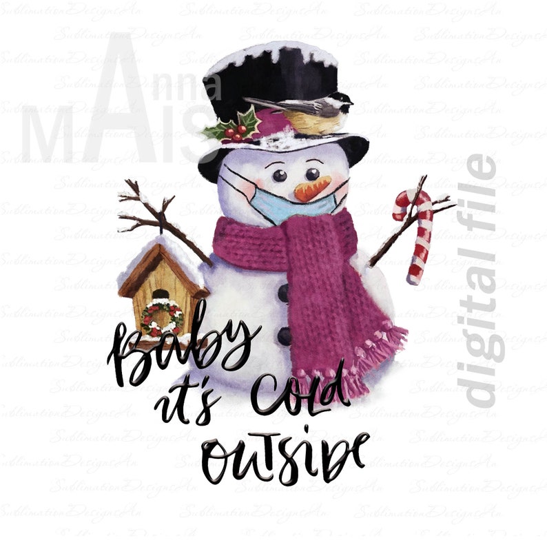 Christmas Sublimation Snowman Holiday PNG and JPG Files Waterslide Digitl Clipart Digital Download