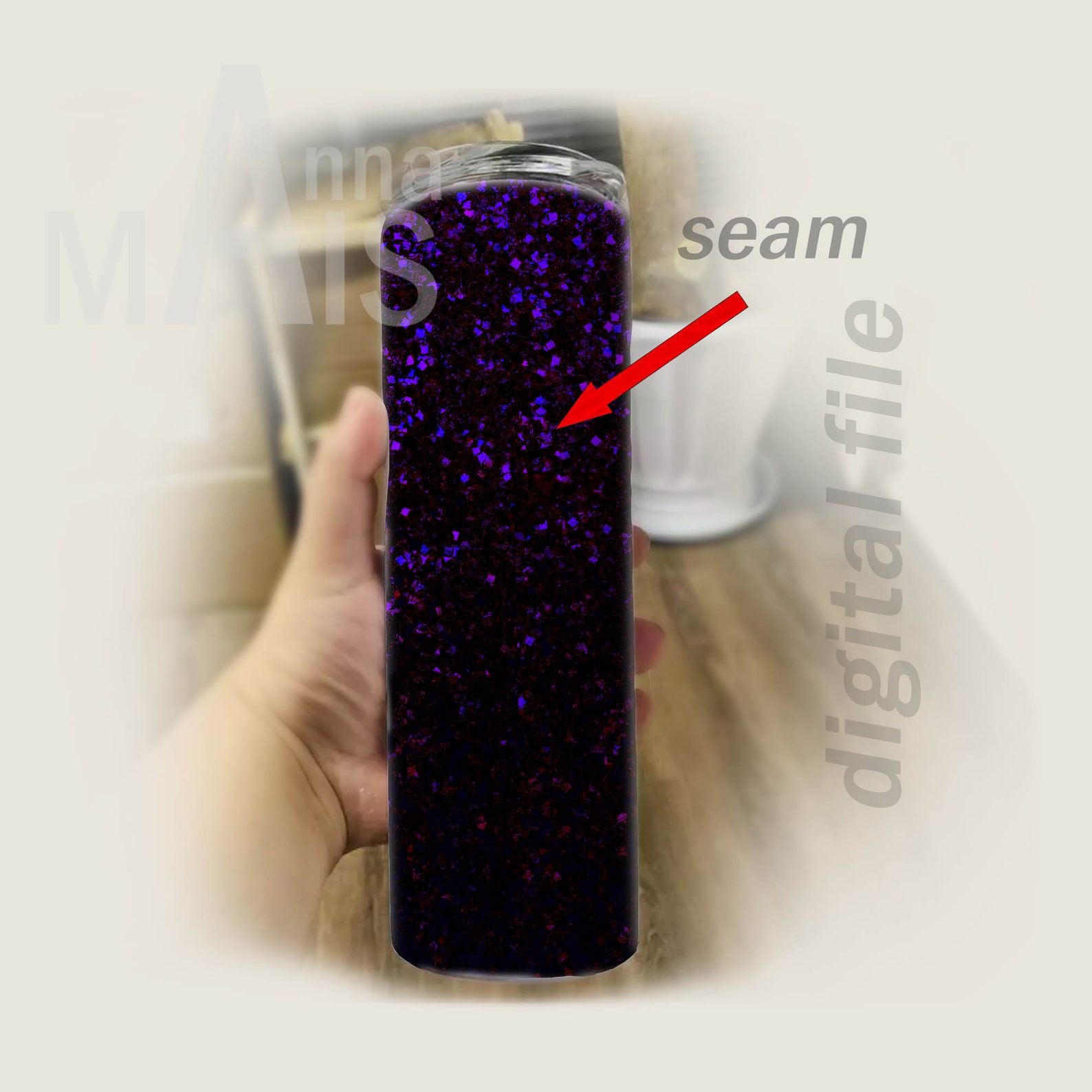 Download Ombre glitter sublimation tumbler wrap template bundle ...