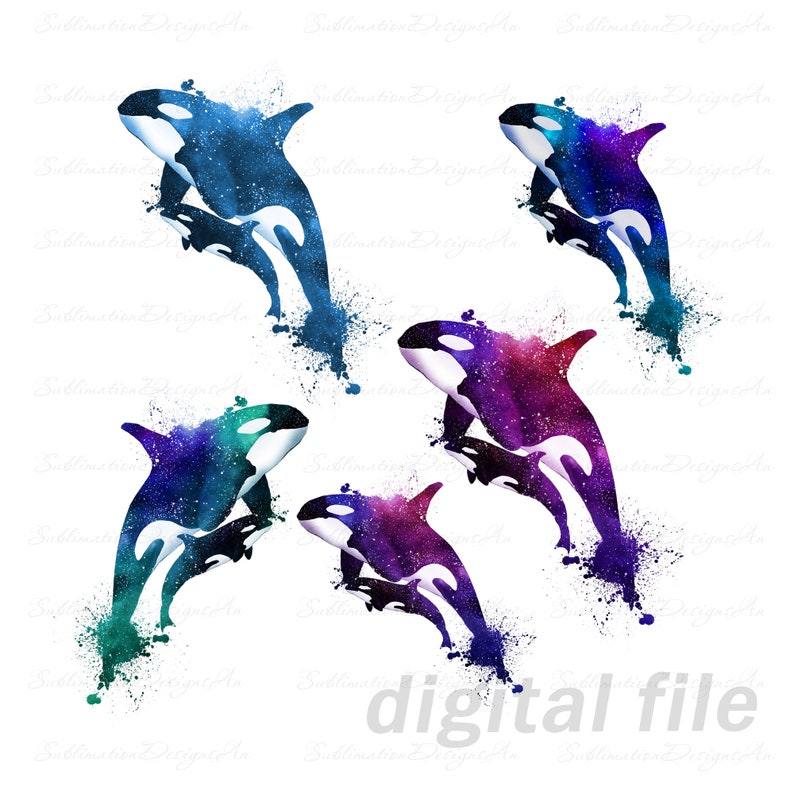 Download Cosmic whale svg set laptop decals waterslide images for | Etsy