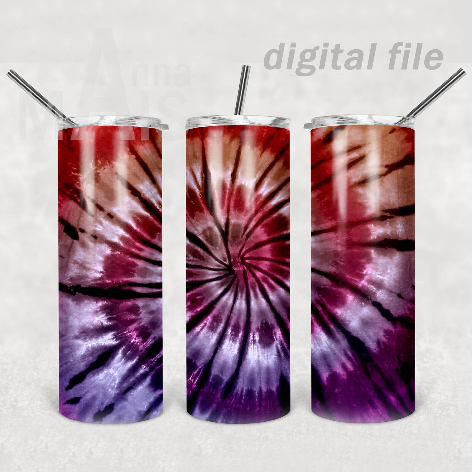 Tie dye tumbler wrap purple Sublimation designs downloads 20 Etsy