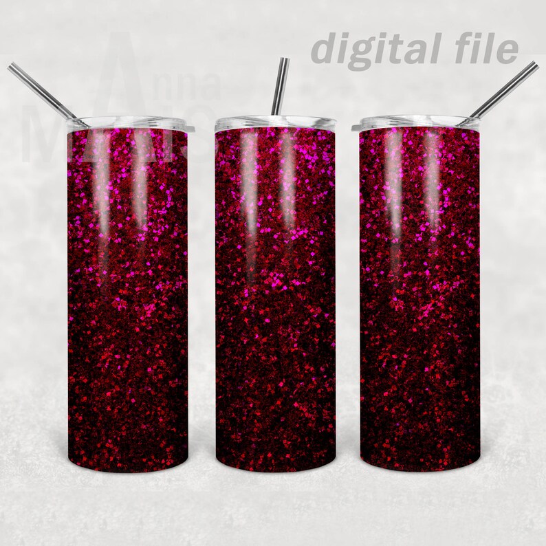 Download Ombre glitter sublimation tumbler wrap template bundle ...