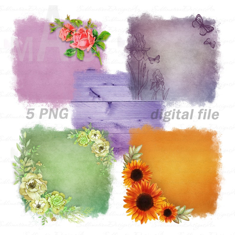 Download Backgrounds sublimation design bundle 5 png file digital | Etsy