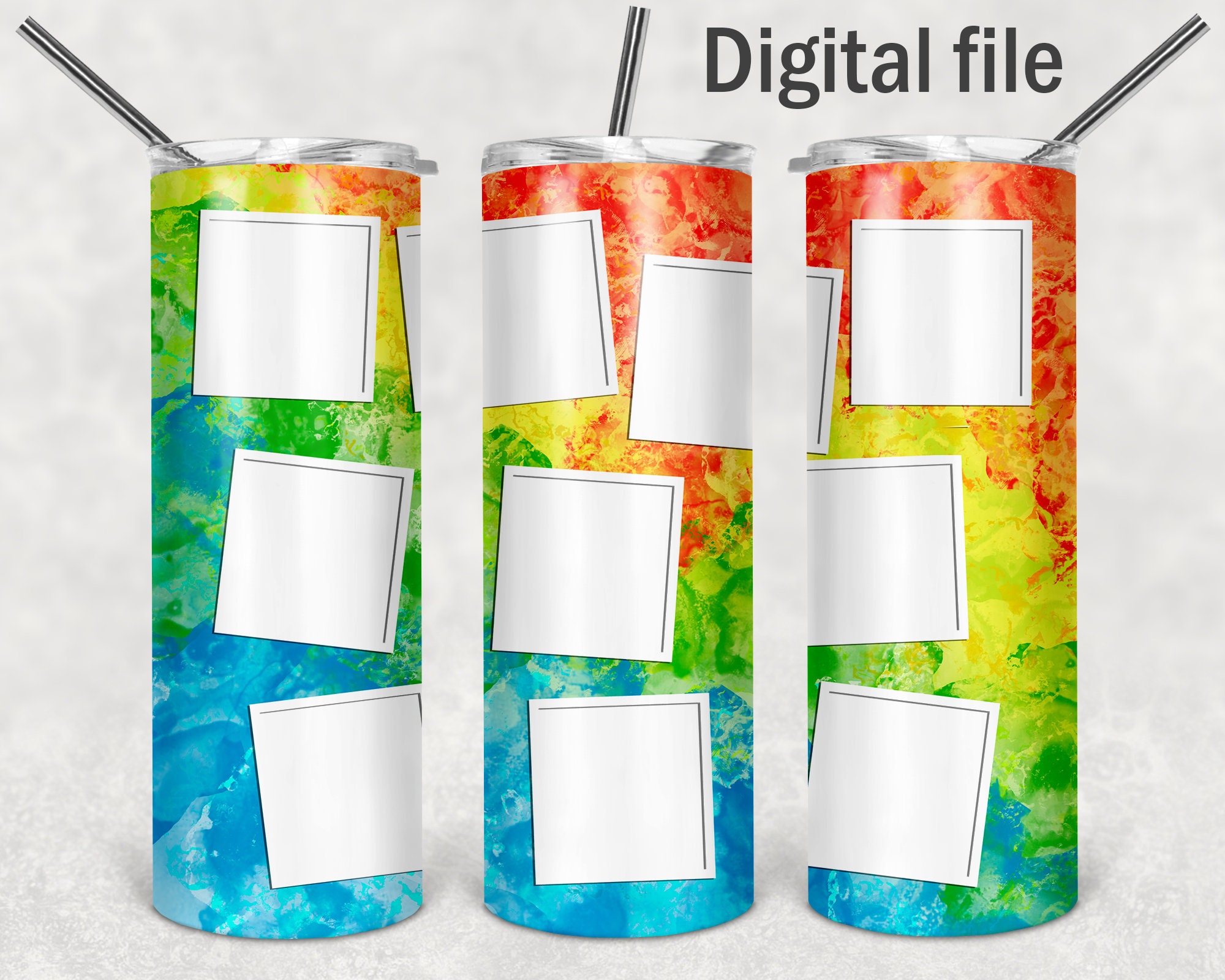 20 Oz tumbler template with photo collage bundle 7 png file Etsy