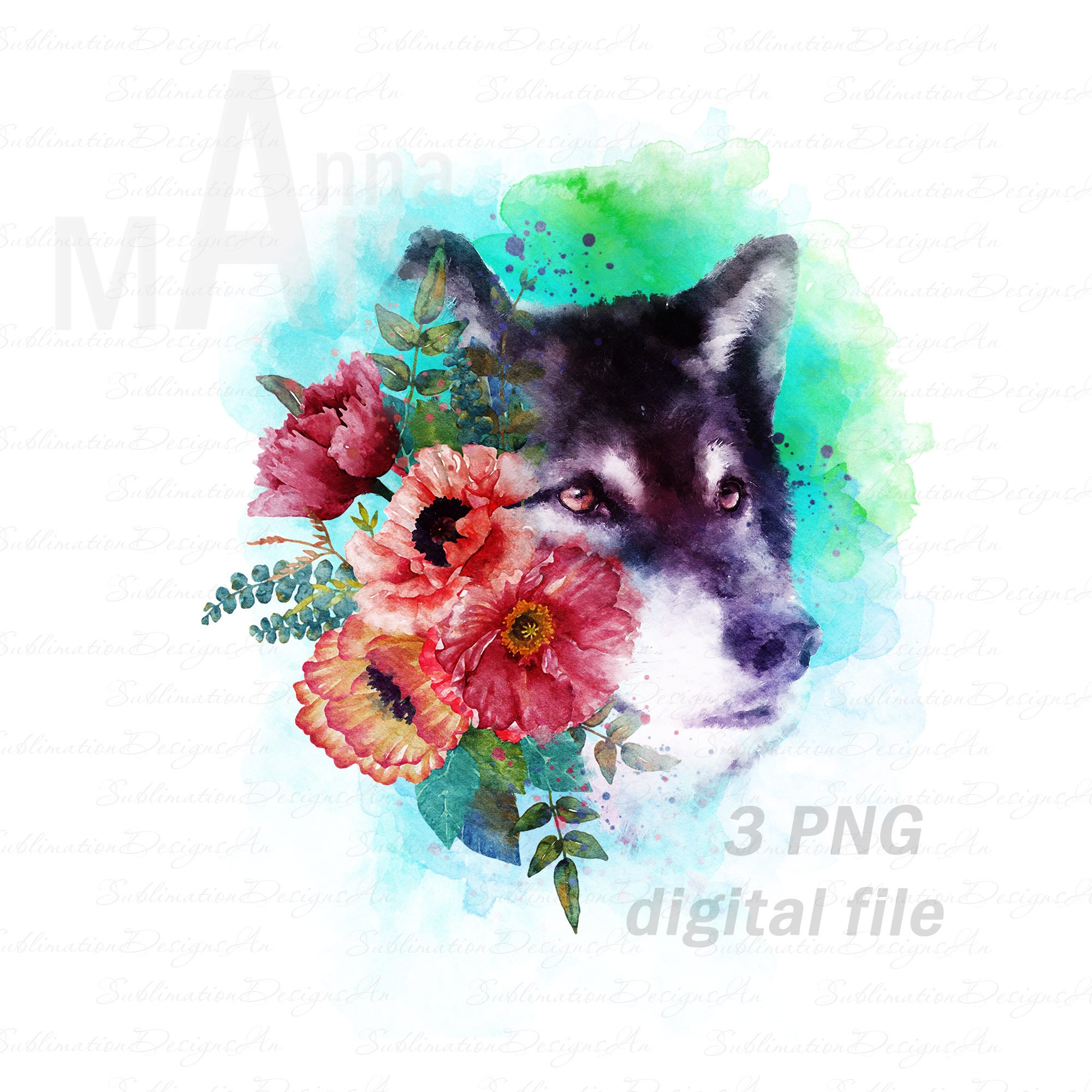 Waterslide Wolf Digital Downloads Wolf Png Decals for Tumblers Etsy