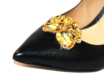 Yellow Gem Shoe Clips