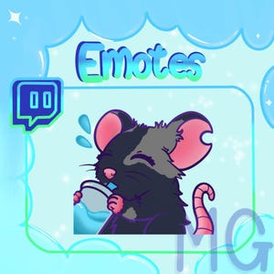 Emote de Twitch/Rata/Hidratarse/Multicolor/Gris/Negro