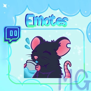 Twitch Emote/Rat/Hydrate/Black/Purple
