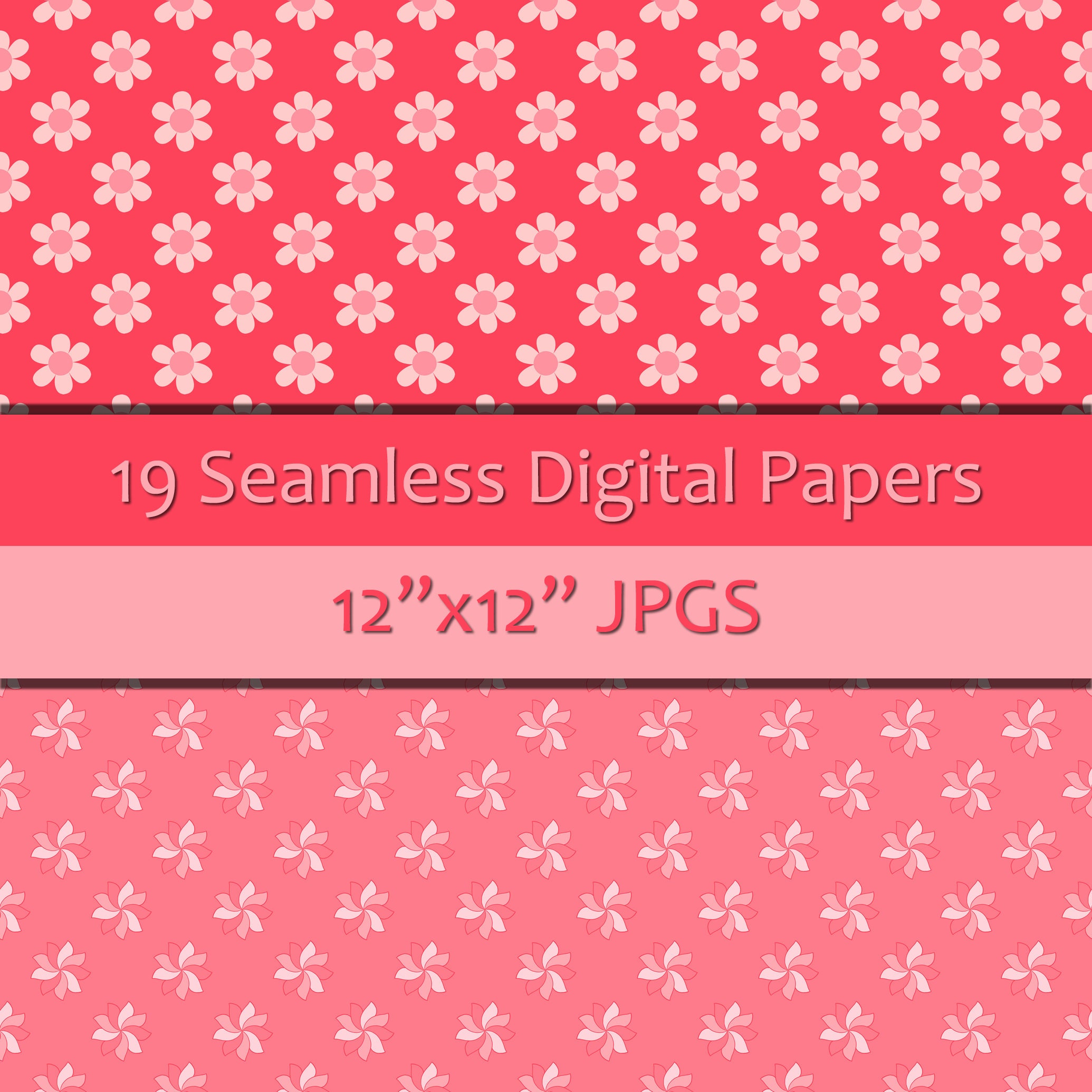 Shades of Pink Digital Papers Seamless Backgrounds Digital - Etsy